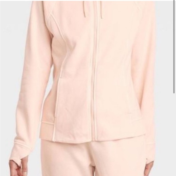 *DONATED* AIM NWT Pink Fleece Full Zip Hoodie with Thumbholes Size Small - Picture 11 of 16